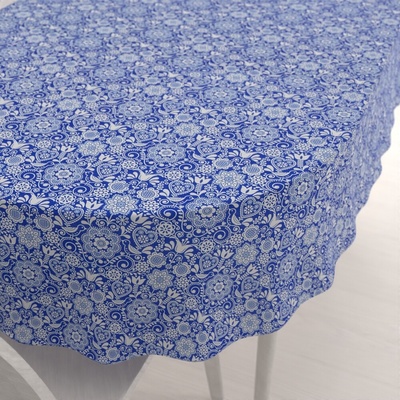 Biante Dekoračný oválny obrus PML-100 Modro-biely ľudový ornament 80x120 cm