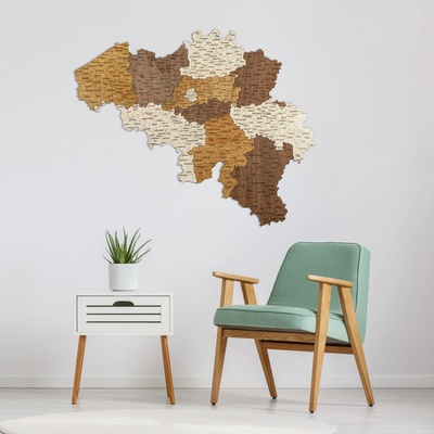 Drevená mapa Belgicka 70 x 57 cm