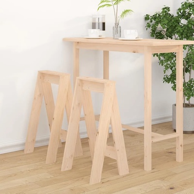vidaXL Табуретки, 2 бр, 40x40x75 см, борово дърво масив (823669)