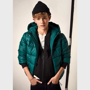 MAYORAL Тъмно зелено яке за момче с несваляема качулка Майорал