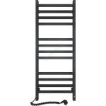 Navin Стълбов радиатор за баня с термостат AVANGARD 227W 120x48 cm, черен, ляв (NV0027)