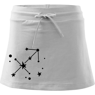 Súhvezdie Sagittarius Strelec športová sukne two in one biela
