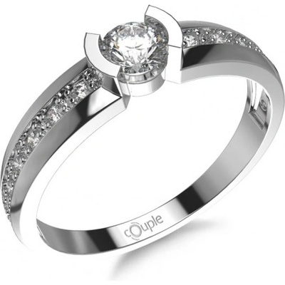 Couple Zásnubní prsten Lovely, bílé zlato a zirkony 5260505 0 1