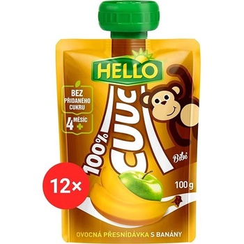 Hello Cuuc 100% s banány 12 x 100 G