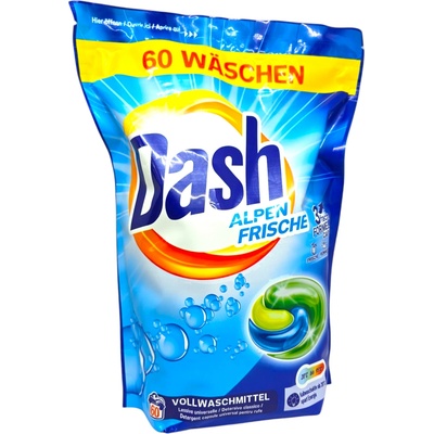 Dash капсули за пране, Alpine fresh, Бяло пране, 60 броя