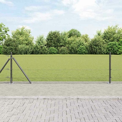 vidaXL Svařovaná drátěná plotina s betonovou základnou 50 x 0,6 m Šedá