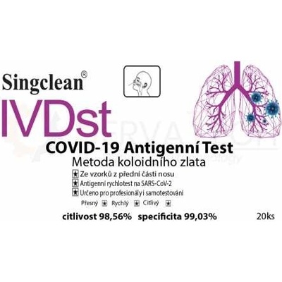 Hangzhou Singclean COVID-19 Test Kit Colloidal Gold Method Nasal Swab 20 ks – Zbozi.Blesk.cz