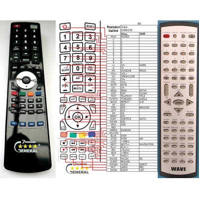 GENERAL WAVE DVB4330 - съвместимо дистанционно управление на марката General (DVB4330)