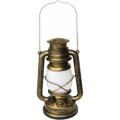 Verk 12452 Retro LED lucerna s efektem plamene, 3 režimy svícení, USB, zlatá