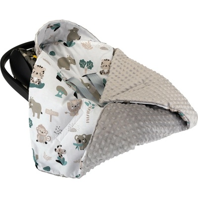 Bomimi Zavinovací deka do autosedačky minky pojízdná zoo šedá – Zboží Dáma