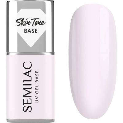 Semilac UV Gel Base Skin Tone Base podkladový lak pro gelové nehty odstín Milky Pink 7 ml