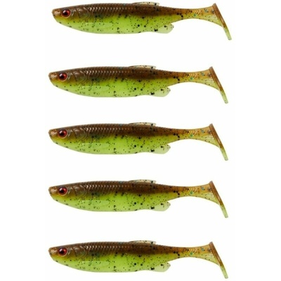 Fat Minnow T-Tail 5 pcs Chartreuse Pumpkin 10, 5 cm 11 g Силиконова примамка (SVS76998)