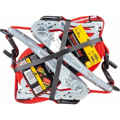 Quickloader Samonavíjecí upínací pás Retractable 2000 kg, 5 m × 35 mm - sada 2 ks