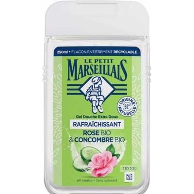 Le Petit Marseillais Extra Gentle Bio Rose & Bio Cucumber Osviežujúci sprchový gél 250 ml