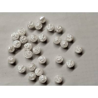 Perličky ružičky 10 mm biele