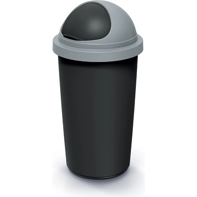 Prosperplast Odpadkový kôš COMPACTA R ROLLER 60 l recyklovaná čierna so svetlosivým vekom