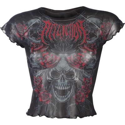AFFLICTION дамска тениска (топ) affliction - bloodletter - nude multi - aw28448-ndmu