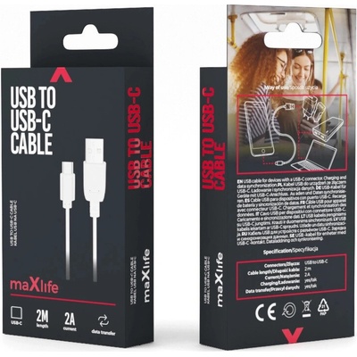 maXlife 40602 USBA-USBC 2m bílý