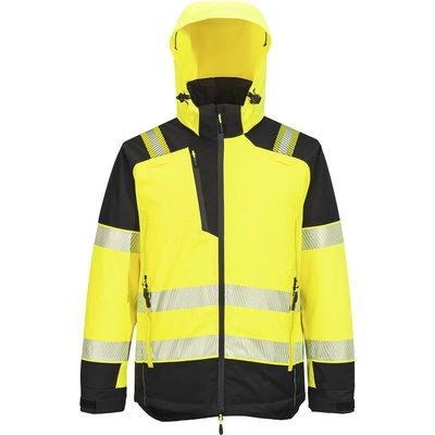 Portwest hi-vis pw3 t160 / Светлоотразително зимно водоустойчиво яке - hv жълто/черно 4xl (t160ybr4xl)