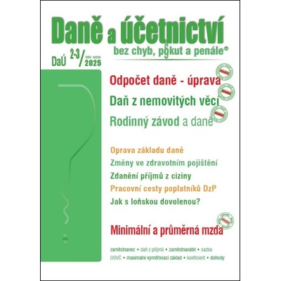 Daně a účetnictví bez chyb, pokut a penále č. 2-3 / 2025 - Odpočet daně – úprava pravidel - Poradce s.r.o.
