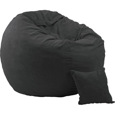 PUFRELAX Комплект, Барбарон и декоративна възглавница, 600л. , King Size - Eerie Black, Перящ се калъф, Трансформира се в легло, Пълнеж с микс от мемори пяна и дунапрен, Гама Premium (PUF-M-KP-PT-ERBL)