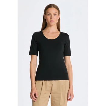 Gant tričko SLIM COT/ELA SS SCOOP NECK TOP čierna