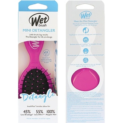 Wet Brush Paddle Detangler kefa na vlasy Pink