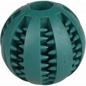Flamingo Toy Downu Ball with mint flavour - гумена играчка за кучета - топка, с отвор за лакомства, вкус и аромат на мента 7 см - 1 брой, Белгия - 503889