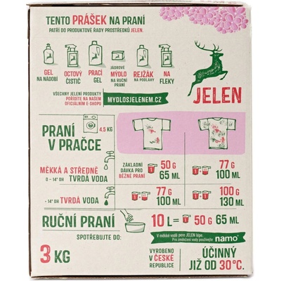 Jeleň Orgován prací prášok 3 kg PD