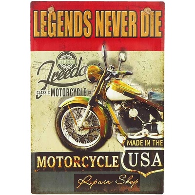 Retro tabuľa 3D Legends Never Die 40x28cm