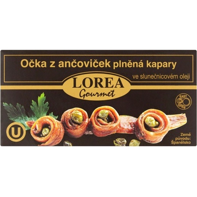 Lorea Ančovičky Očka v oleji plněná kapary 50 g