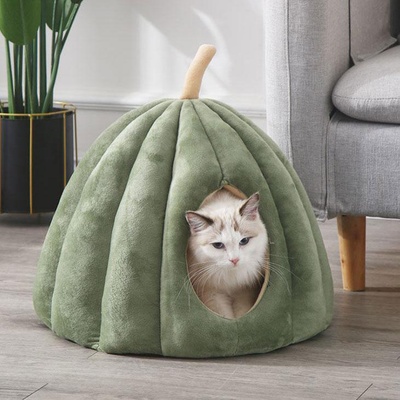 Къща за котки ТИКВА 40 х 40 х h36 см, Зелена