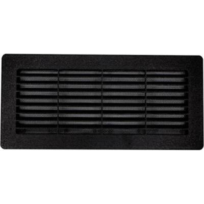 Ventishop HPMc 220x90 hranatá plastová větrací mřížka se síťkou, černá