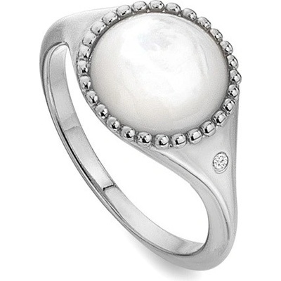 Hot Diamonds Strieborný prsteň s diamantom a perleťou Most Loved DR258