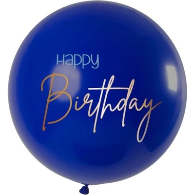 Folat BALÓNEK latexový XL Happy Birthday Elegant True Blue 80 cm