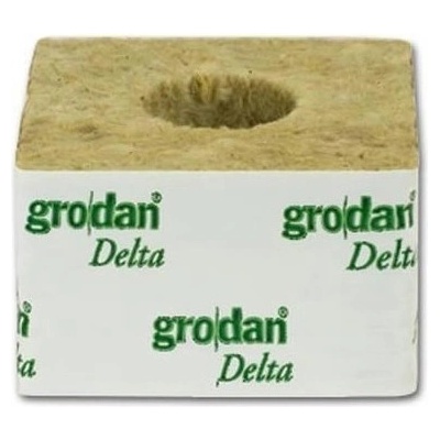 Grodan 100 x 100 x 65 mm pěstební rockwool kostka s dírou 42x40 mm 1 ks