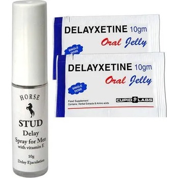 Image 1 of CUPID LABS Задържащ спрей за мъже STUD Horse + 2бр Желе за забавяне на еякулацията Delayxetine