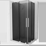 Mexen Velar Duo плъзгаща се душ кабина 90 x 80 см, графит, бяла - 871-090-080-42-20 (871-090-080-42-20)
