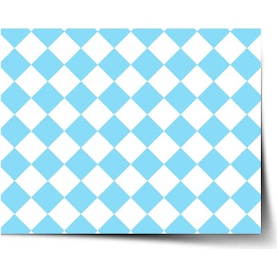 Sablio Plagát Bielo-modré kosoštvorce - 60x40 cm
