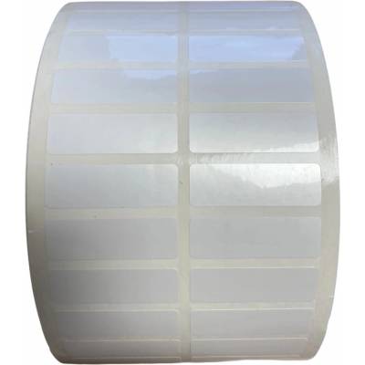 Plastová Etiketa 32 mm x 16 mm, Polyetylén, Biela, Dutinka 40 mm, 8000 ks/kotúč, Permanentné lepidlo, Priemer kotúča 167 mm