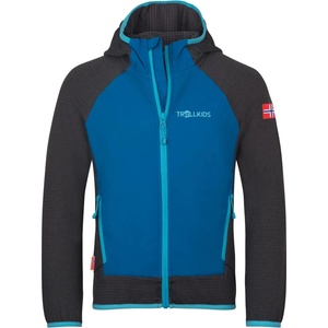 TROLLKIDS Детско поларено яке Trollkids Kid's Seiland Jacket Fleece jacket - Alpine Blue / Black / Pool Blue - размер 116 (EU) (703-5393-0115)