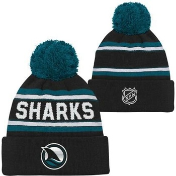 Outerstuff Dětská zimní čepice San Jose Sharks NHL 3Rd Jersey Jacquard Cuff Pom