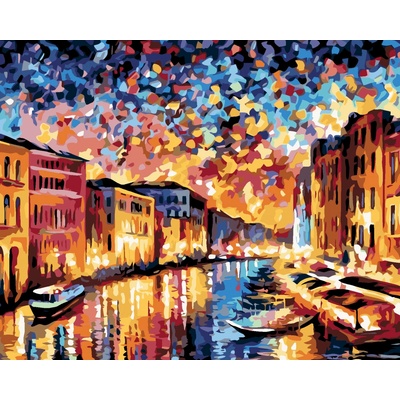 zuty malování podle čísel Plavba benátkami 100 x 80 cm vypnuté plátno na rám