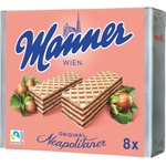 Manner Оригинални неаполитански вафли с какаов крем и лешници Тъмна опаковка 8 x75g