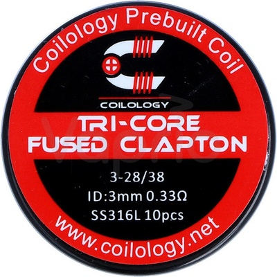 Coilology predmotané špirálky Tri-Core Fused Clapton SS316L 0,33ohm