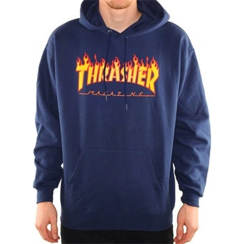 Thrasher Flame Logo hoodie navy blue