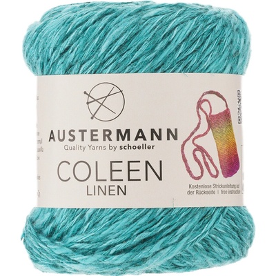 Austermann COLEEN LINEN - 60% len, 25% bavlna, 15% viskóza - Ručně pletací příze Barva: 007 TURQUOISE