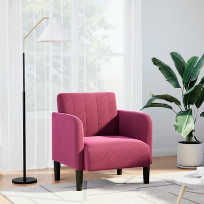 vidaXL 4100582 Rozkládací s područkami vínová 54 cm samet