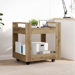 vidaXL Бюро количка Дъб 60 x 45 x 60 см Инженерна дървесина (881004)