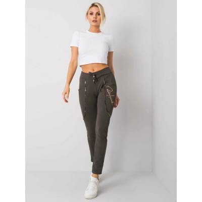 Sweatpants-RV-DR-6046.12-dark khaki hnedá RELEVANCE